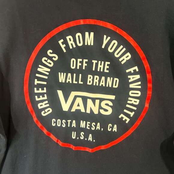 Vans Greetings From Your Off the Wall Brand Navy Lightweight Hoodie Size L GUC - Picture 5 of 10